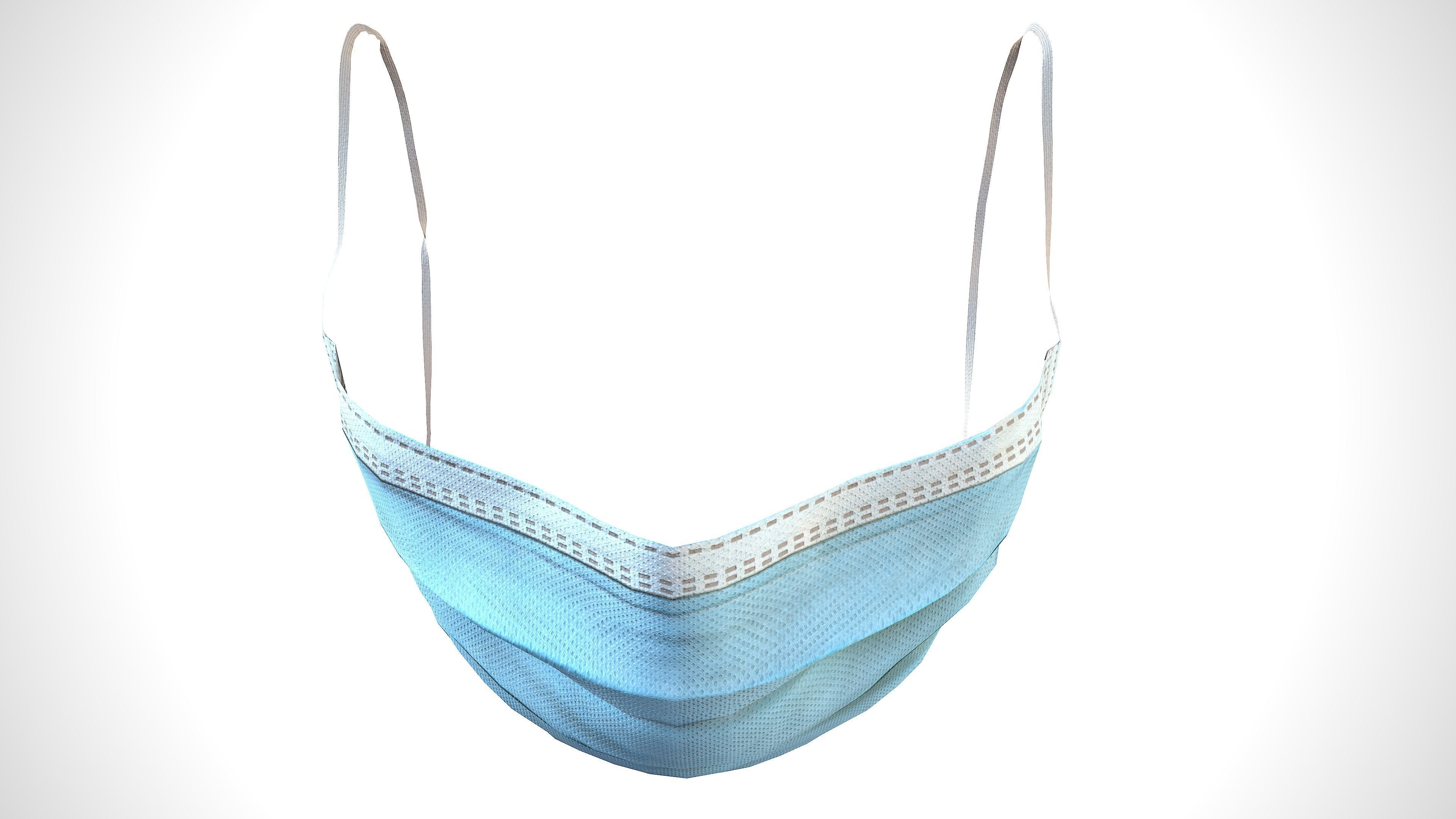 Surgical Face Mask Low-poly 3D model_3