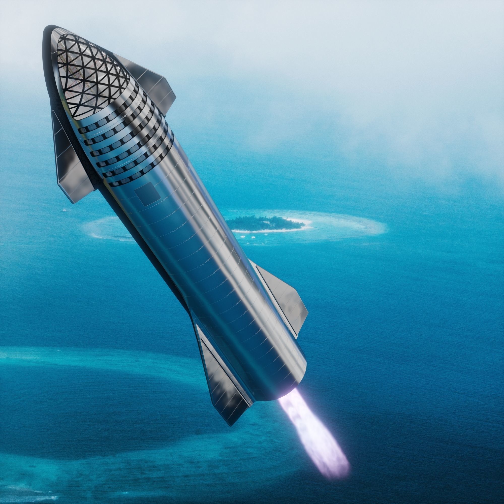 SpaceX Starship Crew Cargo and Tanker version 3D model_6