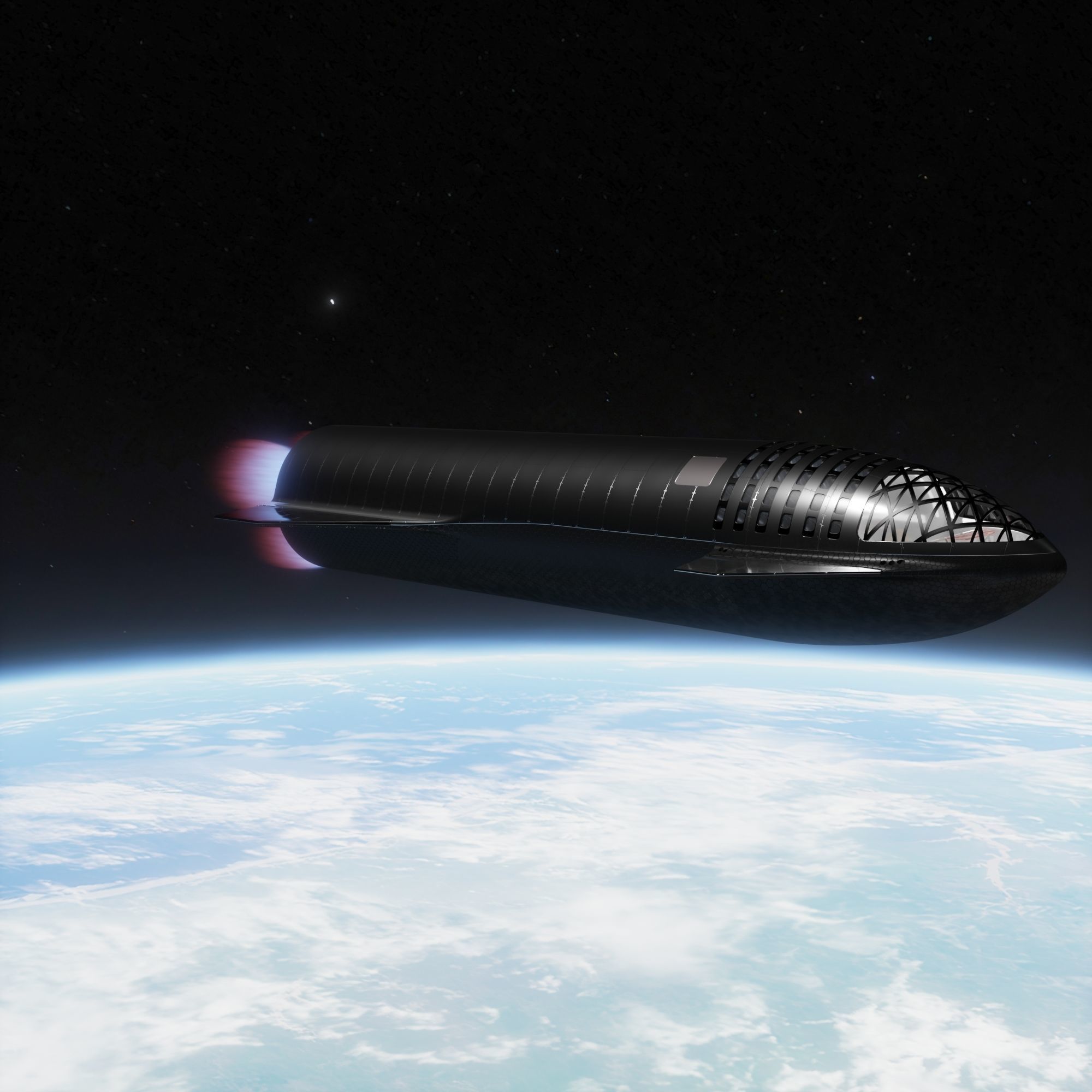 SpaceX Starship Crew Cargo and Tanker version 3D model_10