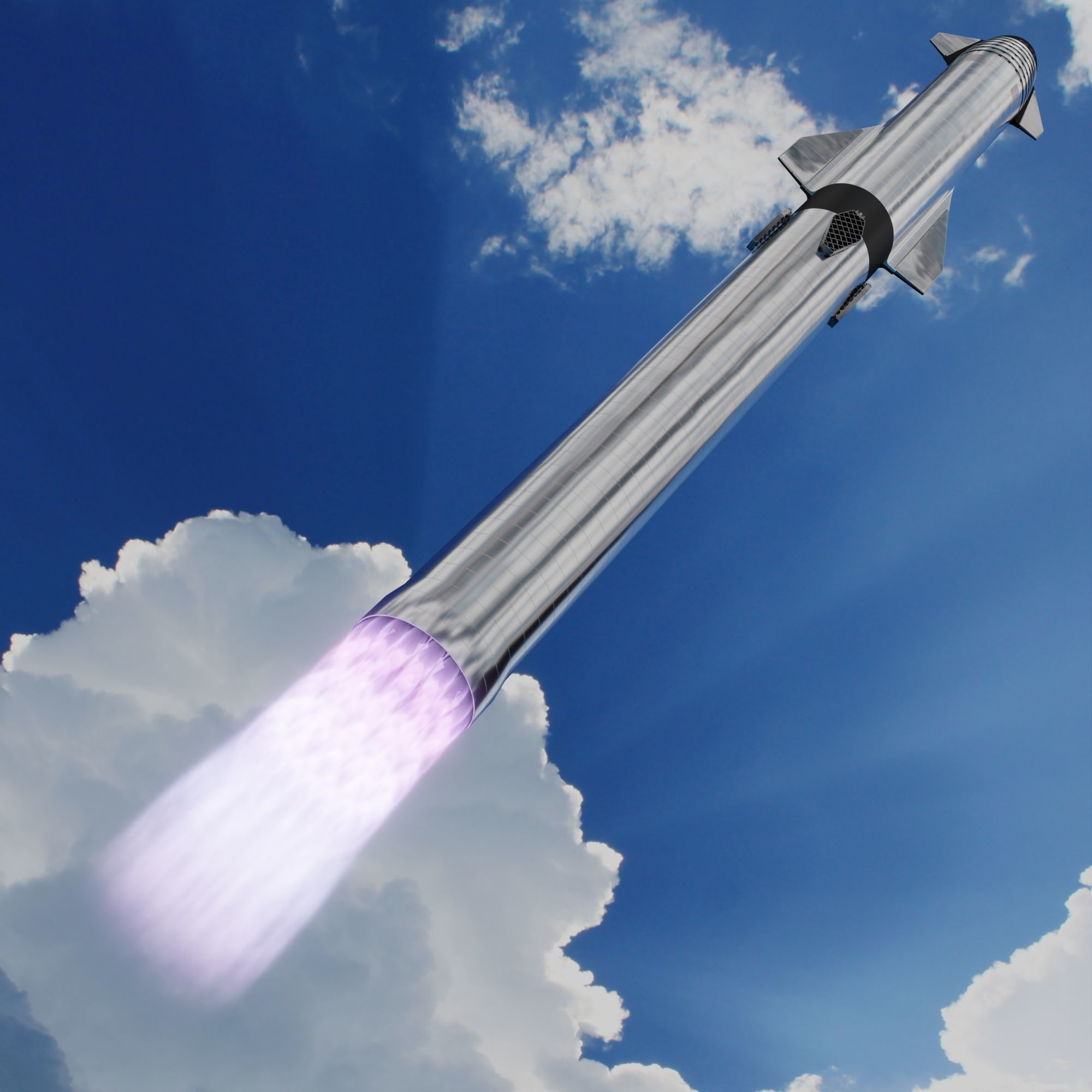 SpaceX Starship Crew Cargo and Tanker version 3D model_3