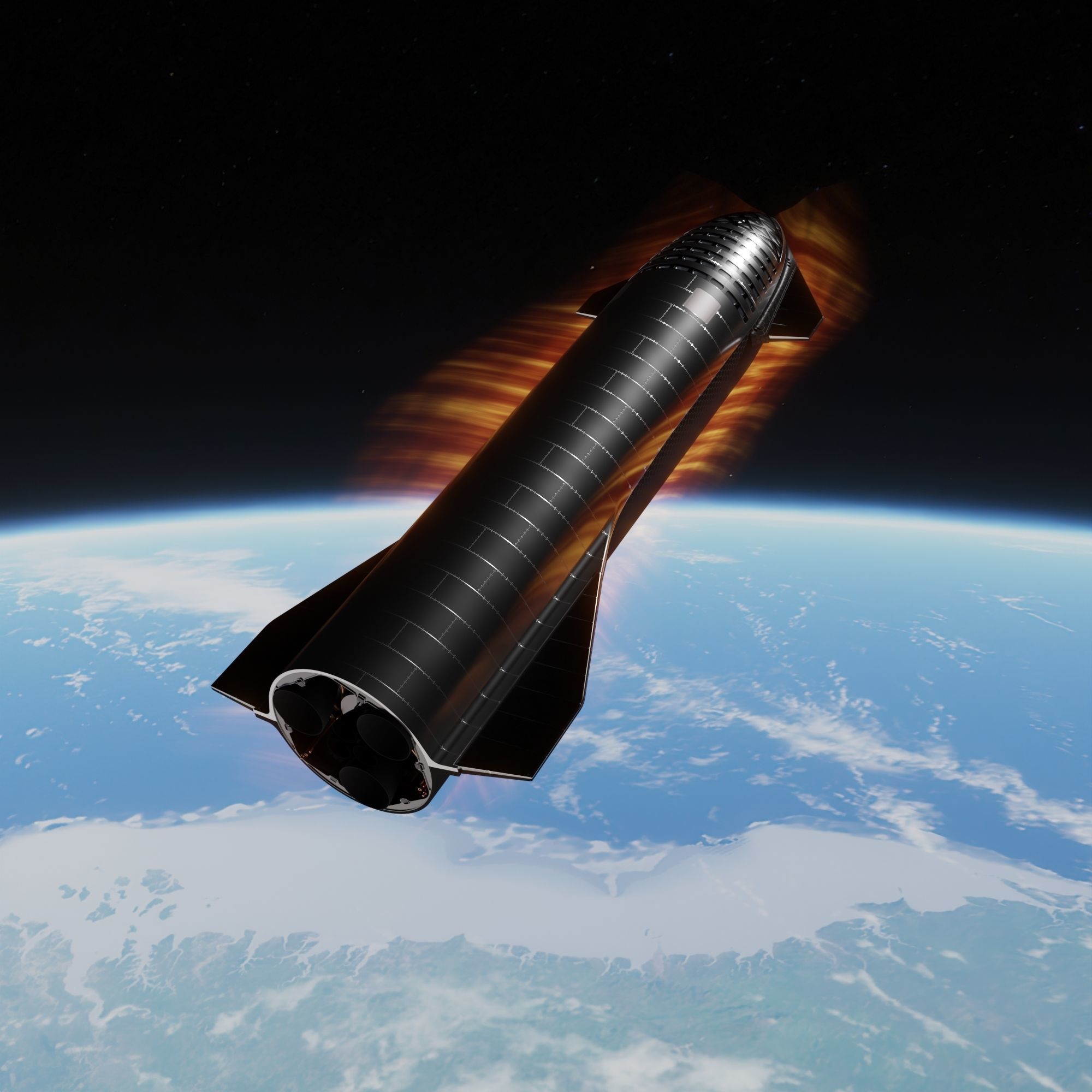 SpaceX Starship Crew Cargo and Tanker version 3D model_13
