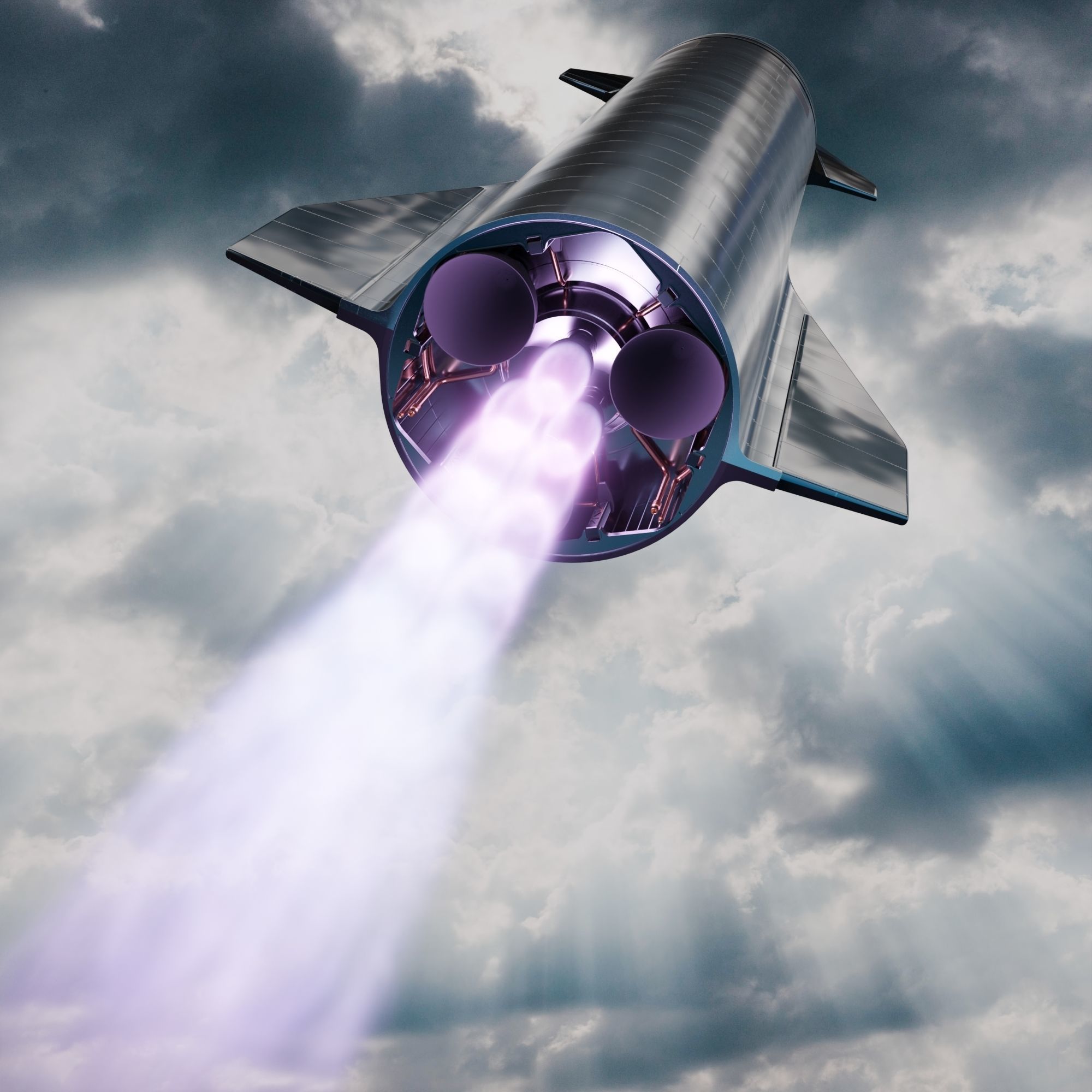 SpaceX Starship Crew Cargo and Tanker version 3D model_4