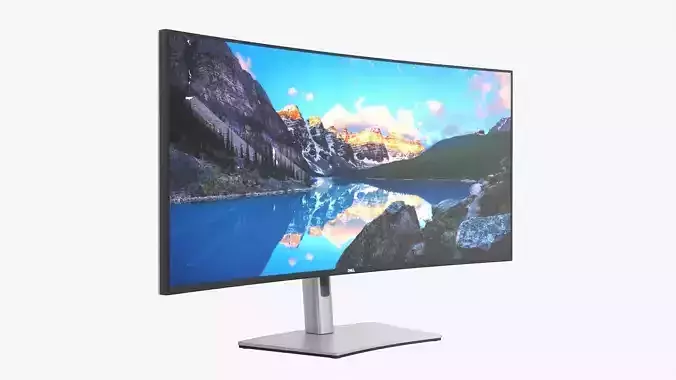 Dell Ultra Sharp LCD 38 curved inch monitor 3D model