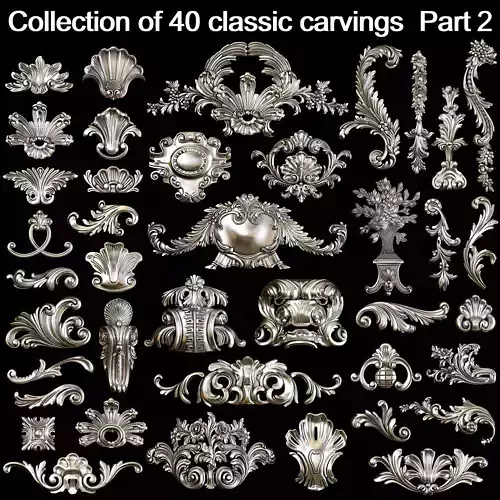 Collection of 40 classic carvings Part 2 3D model