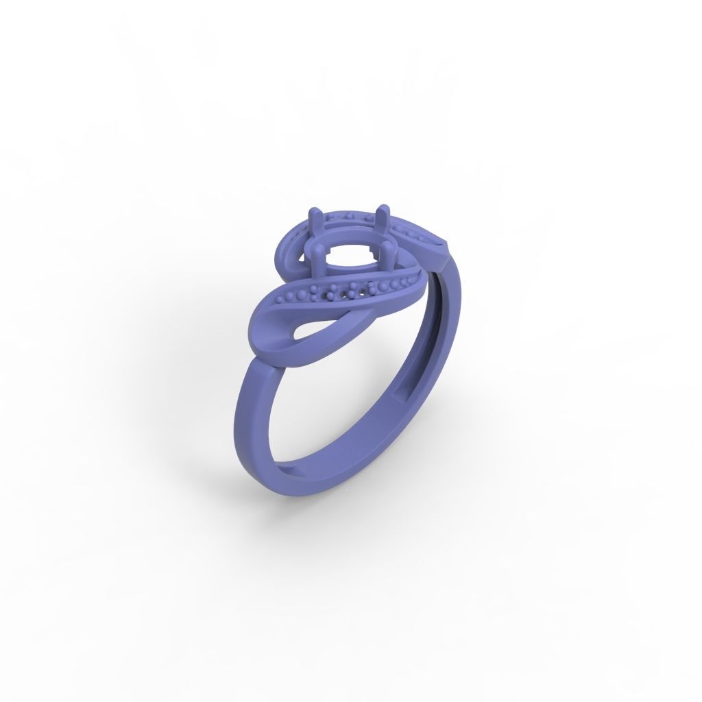 Women ring with gems 3dm stl 3D print model_22
