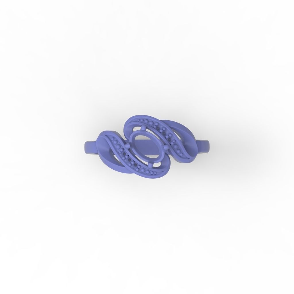 Women ring with gems 3dm stl 3D print model_23