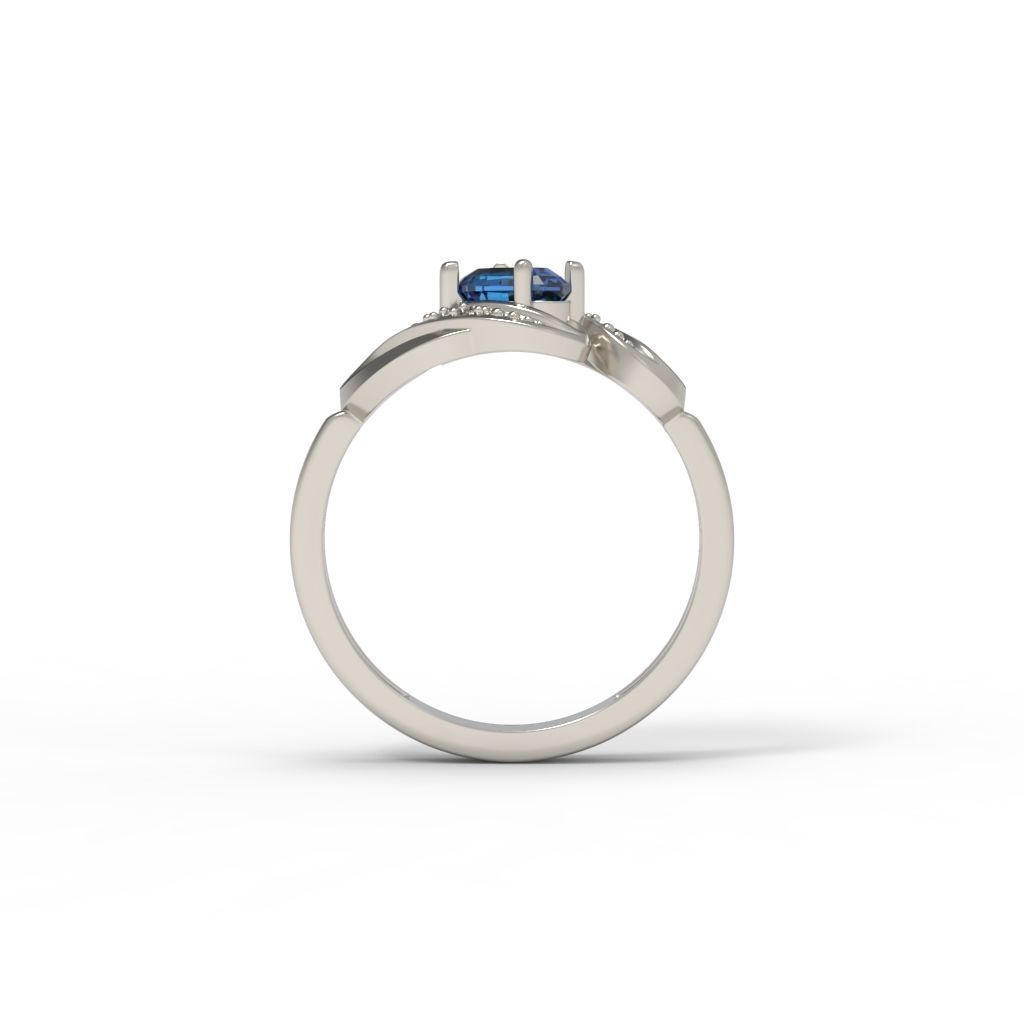 Women ring with gems 3dm stl 3D print model_15