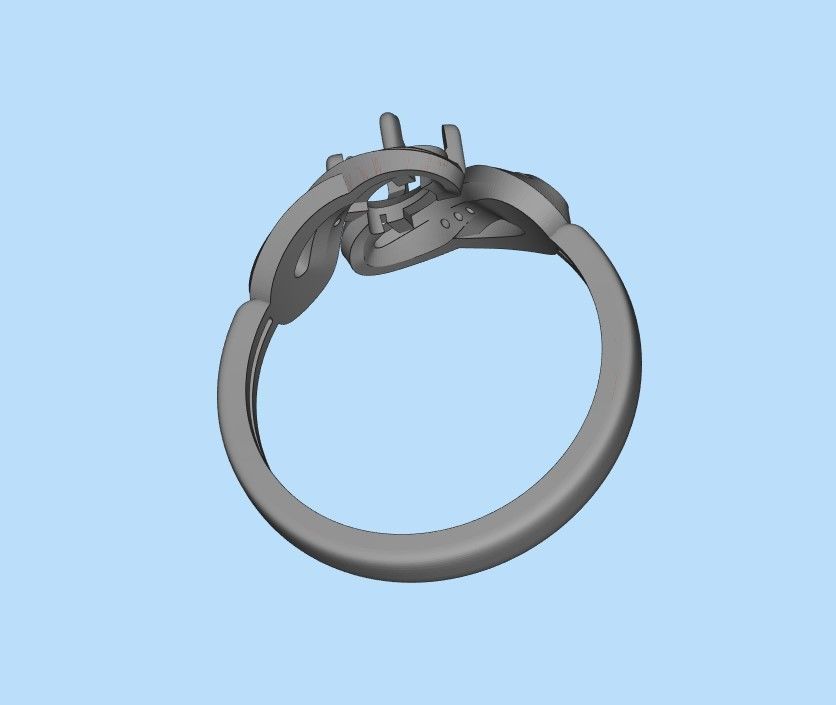 Women ring with gems 3dm stl 3D print model_33