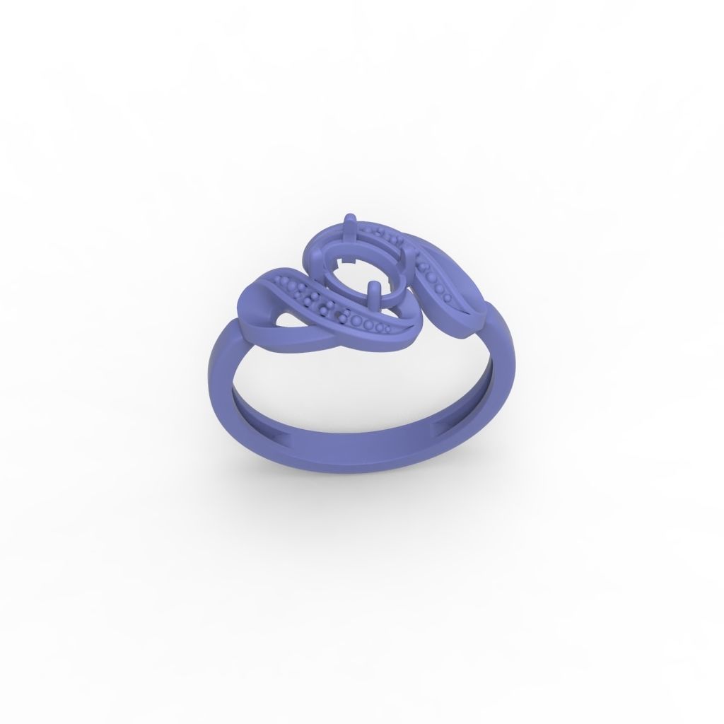 Women ring with gems 3dm stl 3D print model_21