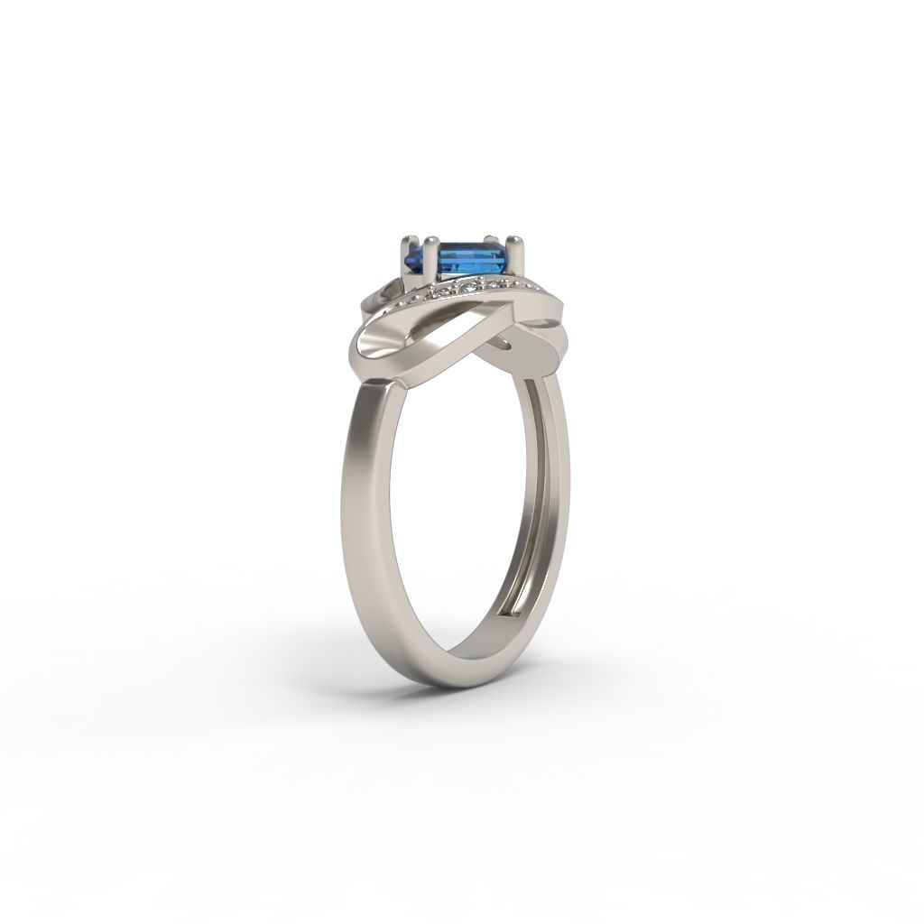 Women ring with gems 3dm stl 3D print model_16