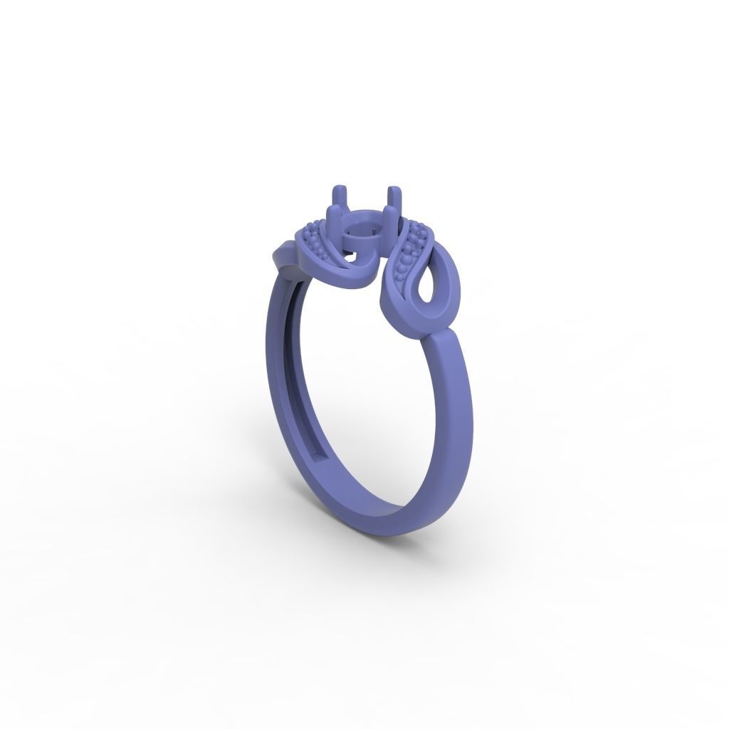 Women ring with gems 3dm stl 3D print model_26