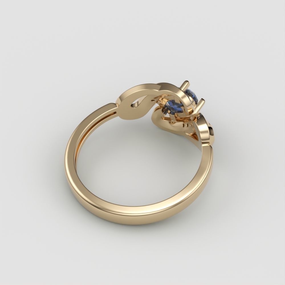 Women ring with gems 3dm stl 3D print model_7