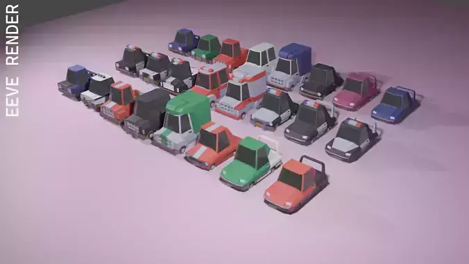 Low Poly Car Pack - GameReady