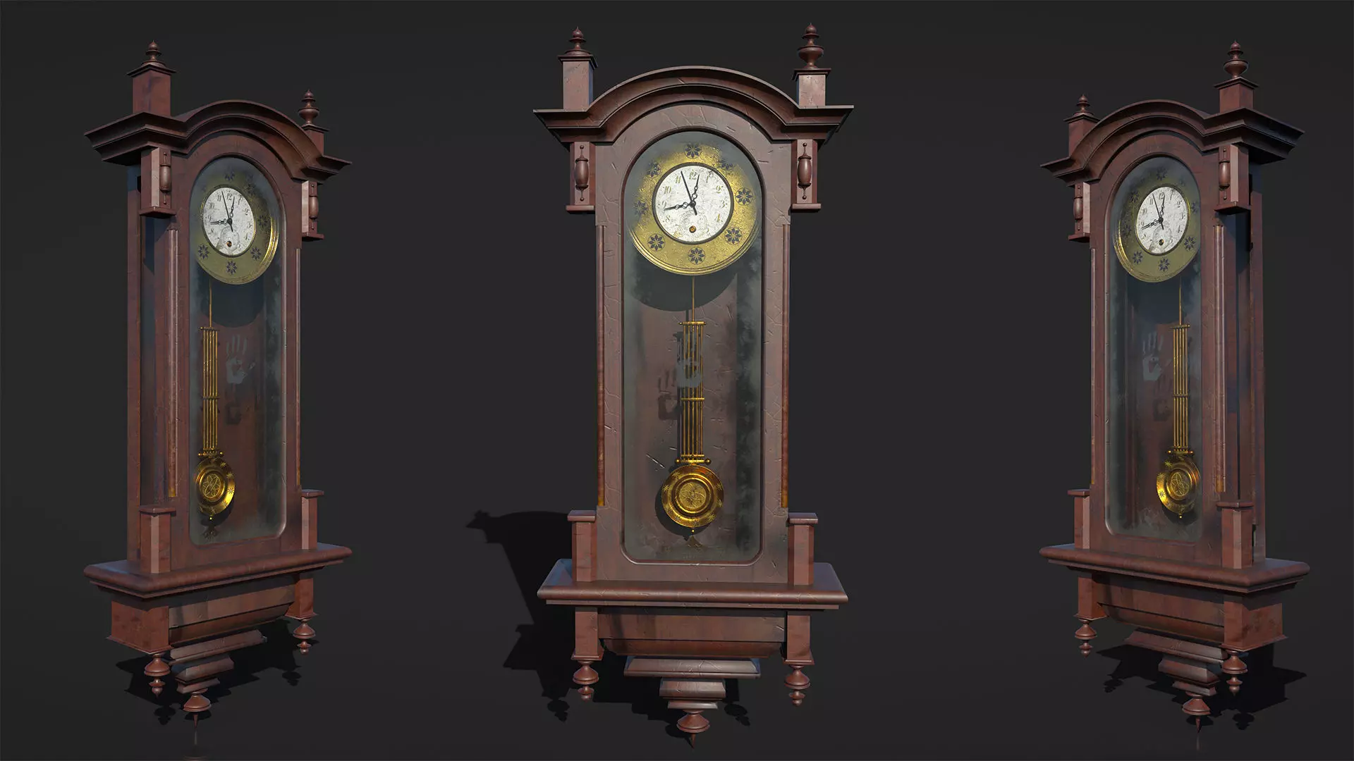 3d Model and 3D Grandfather Clock model 3D model_0