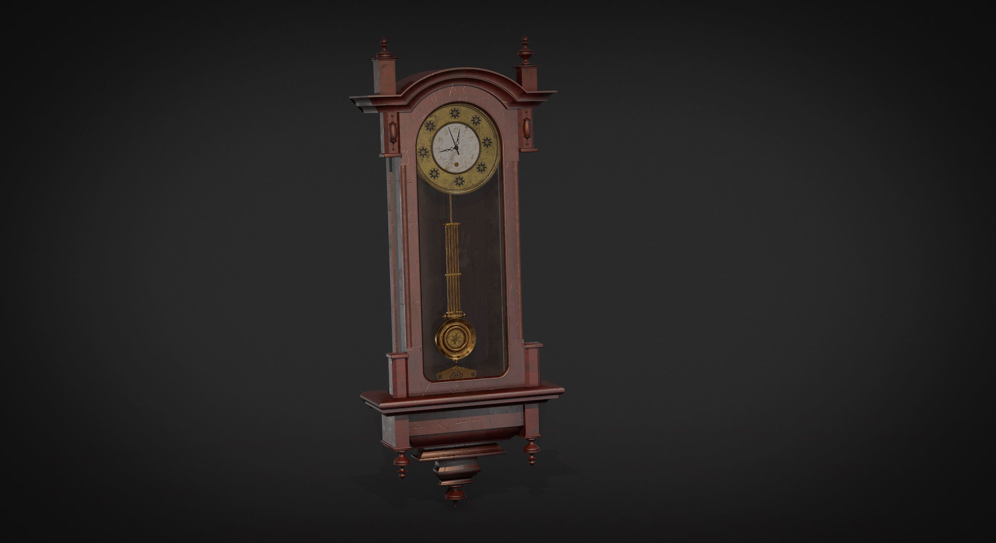 3d Model and 3D Grandfather Clock model 3D model_1