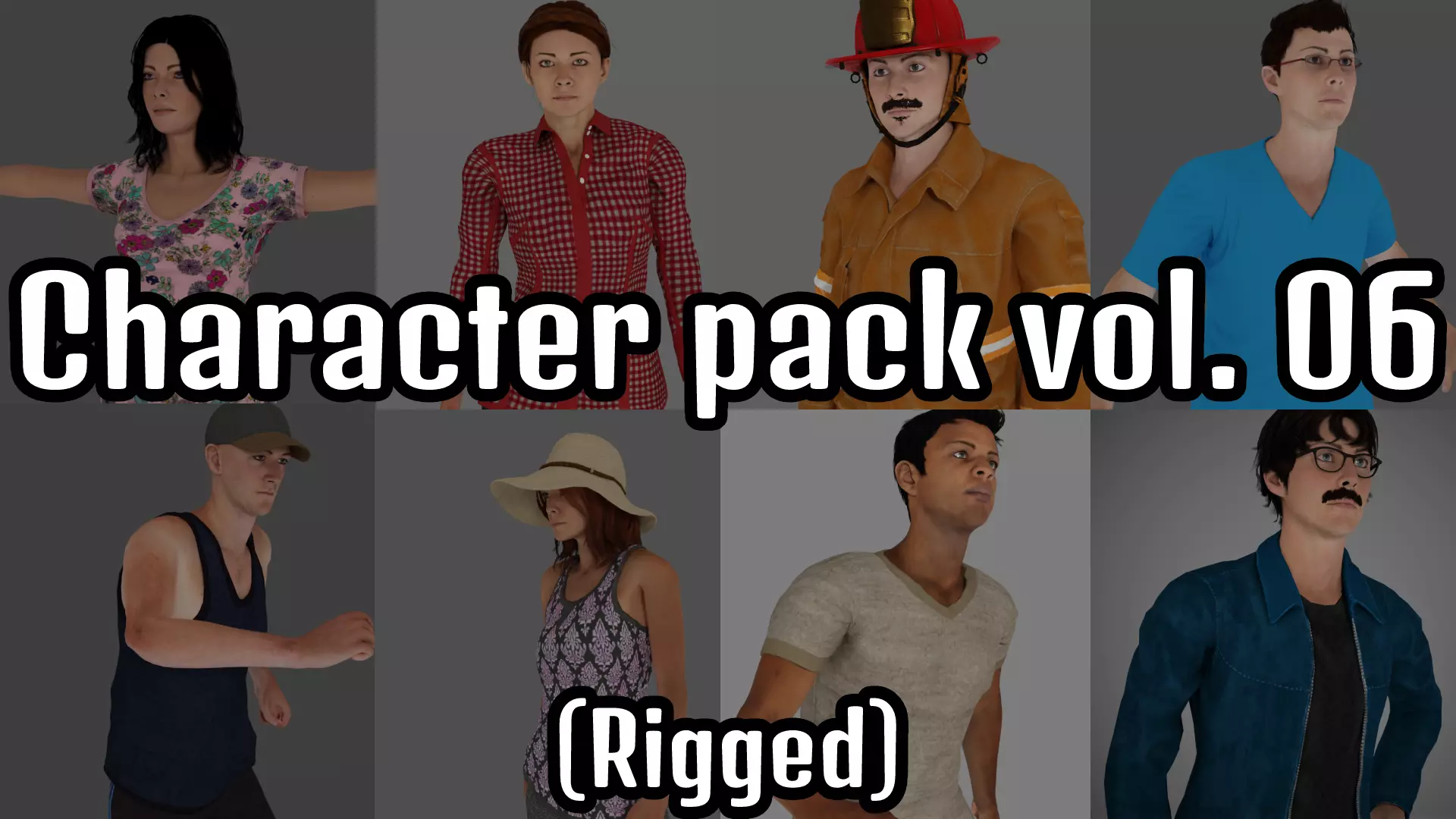 8 Characters Pack Vol 6 3D model_0