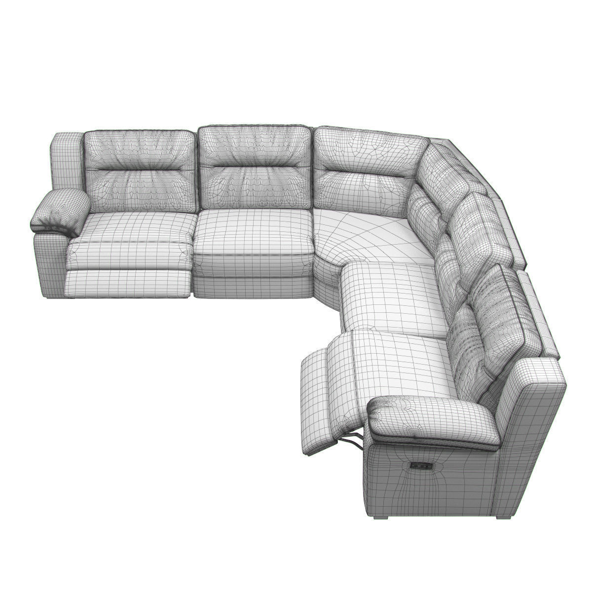Sectional Recliner Sofa 3D model_5