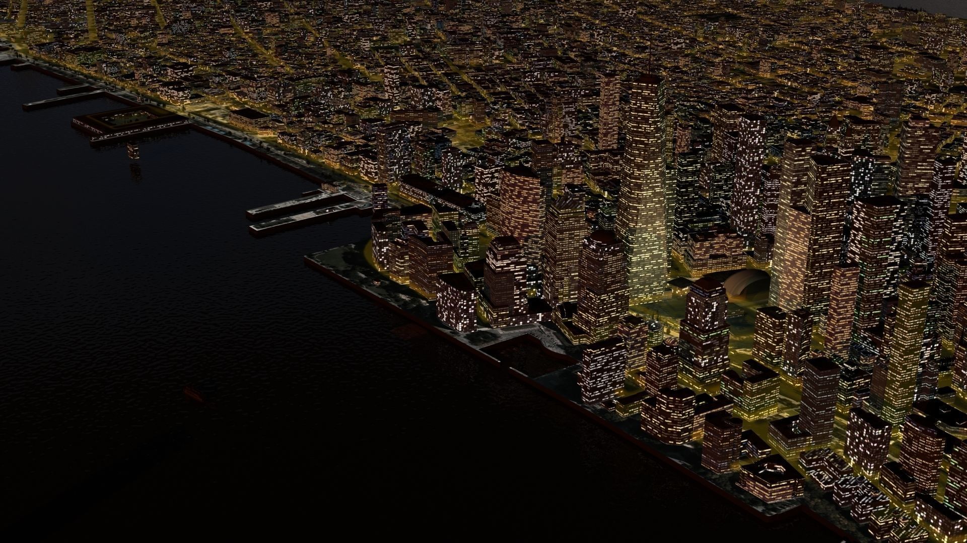 New York City Night 3D model_6