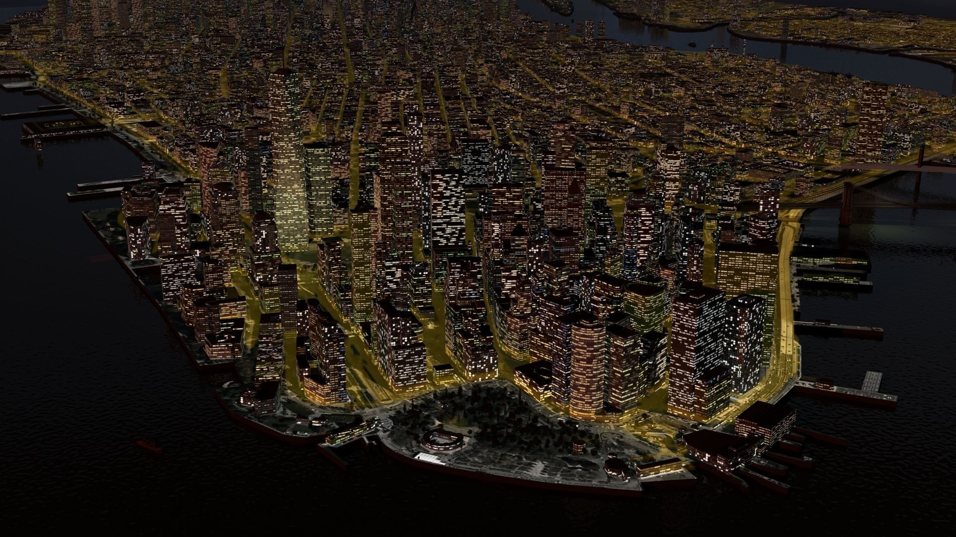 New York City Night 3D model_1