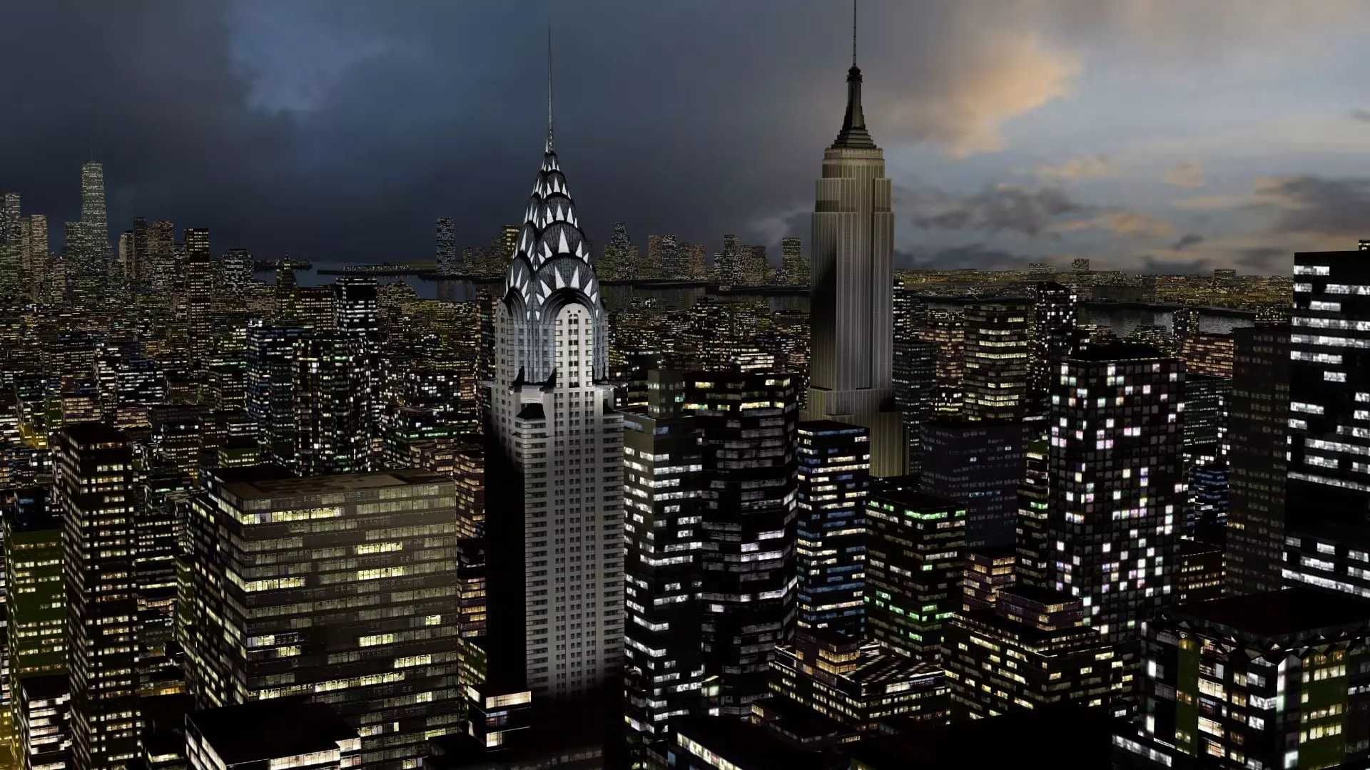 New York City Night 3D model_0