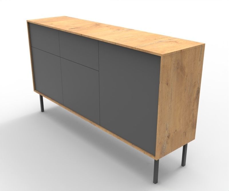 Modern Long Drawer Low-poly 3D model_2