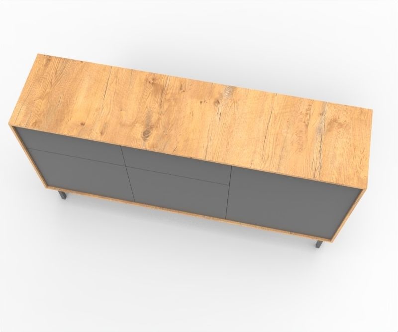 Modern Long Drawer Low-poly 3D model_1