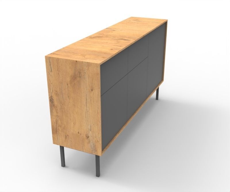 Modern Long Drawer Low-poly 3D model_3