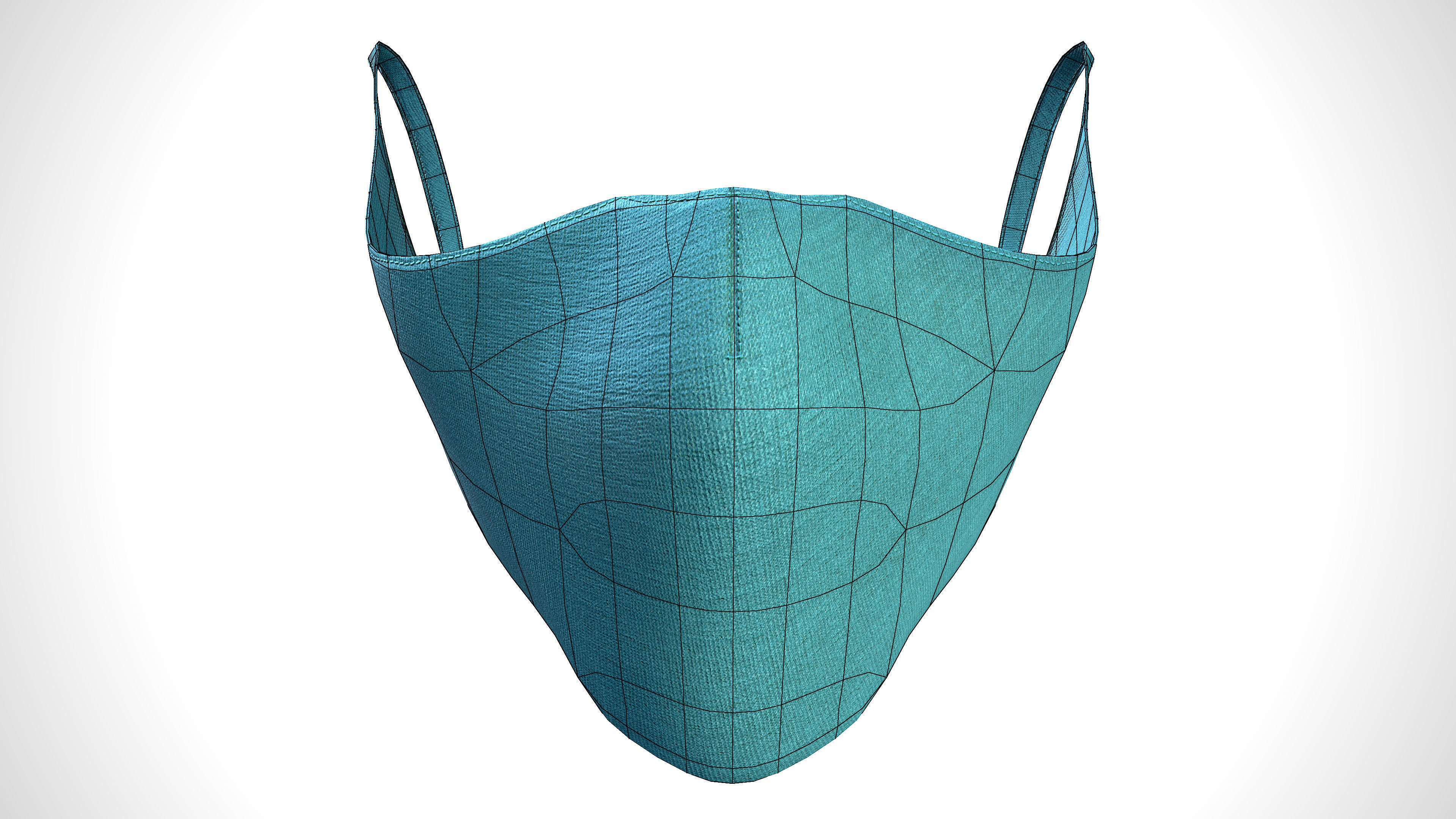 Homemade Face Mask Low-poly 3D model_17