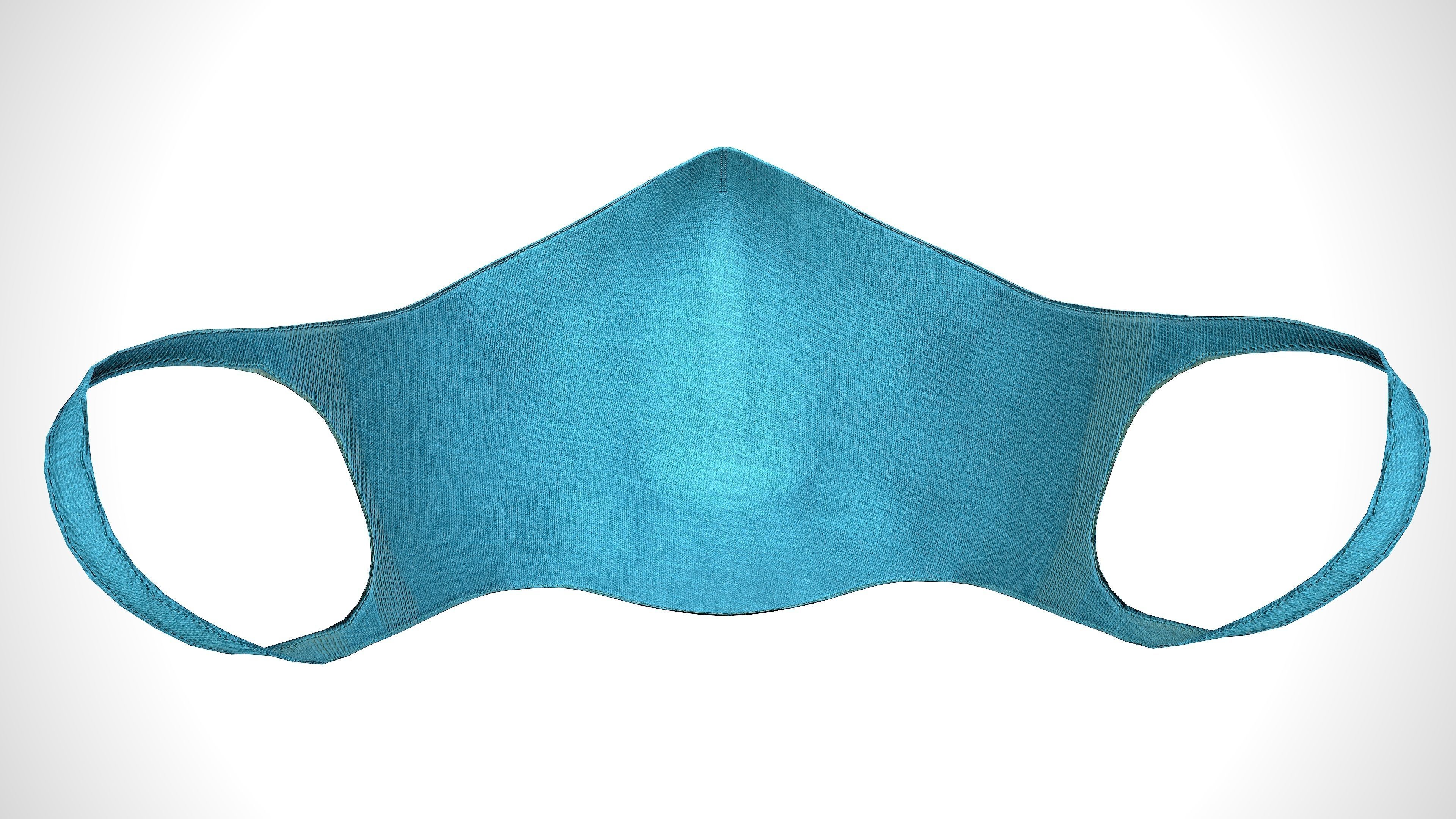 Homemade Face Mask Low-poly 3D model_5