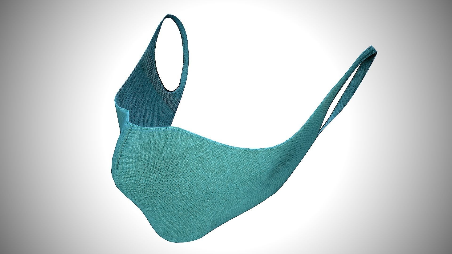 Homemade Face Mask Low-poly 3D model_9