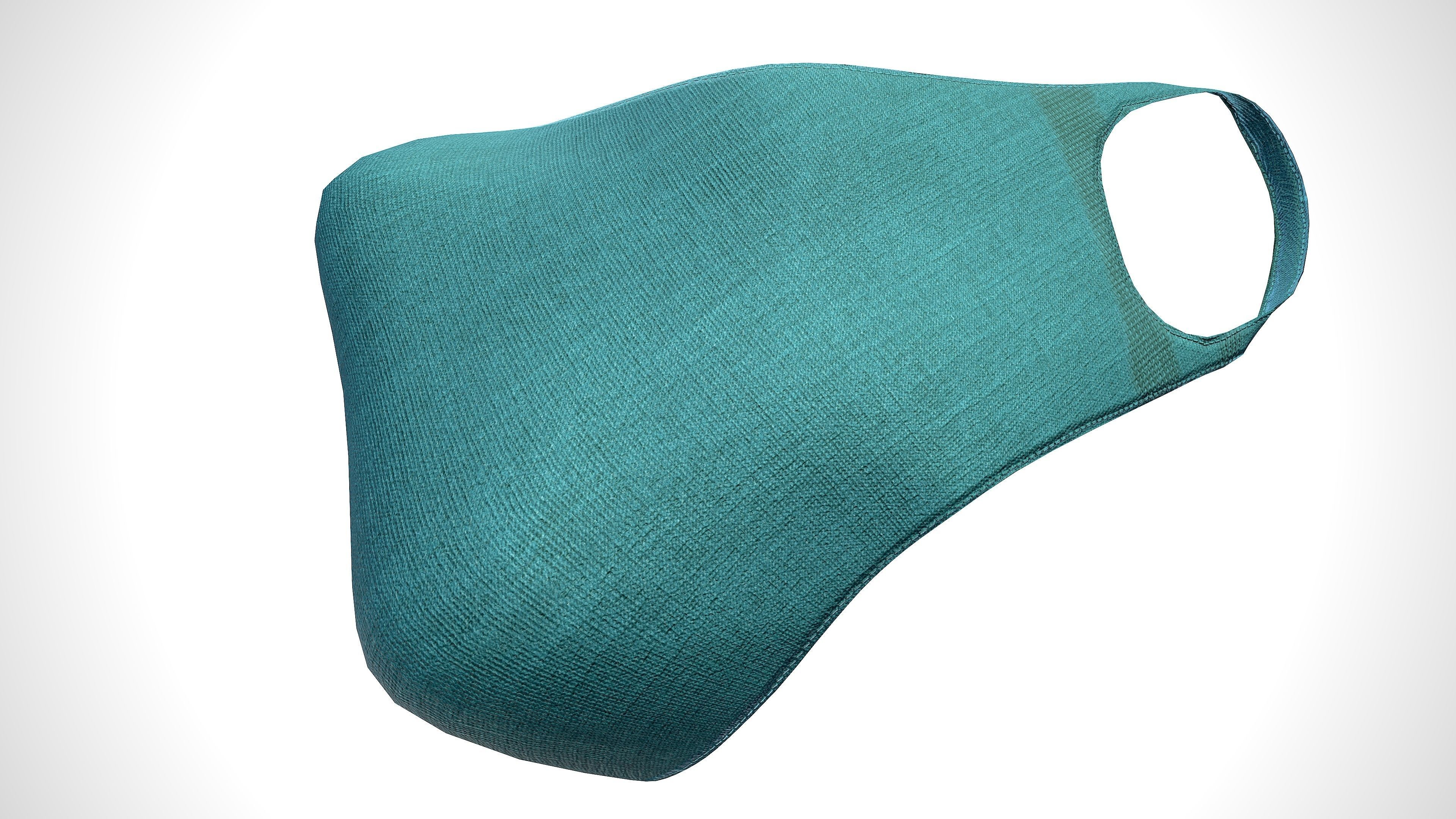 Homemade Face Mask Low-poly 3D model_6