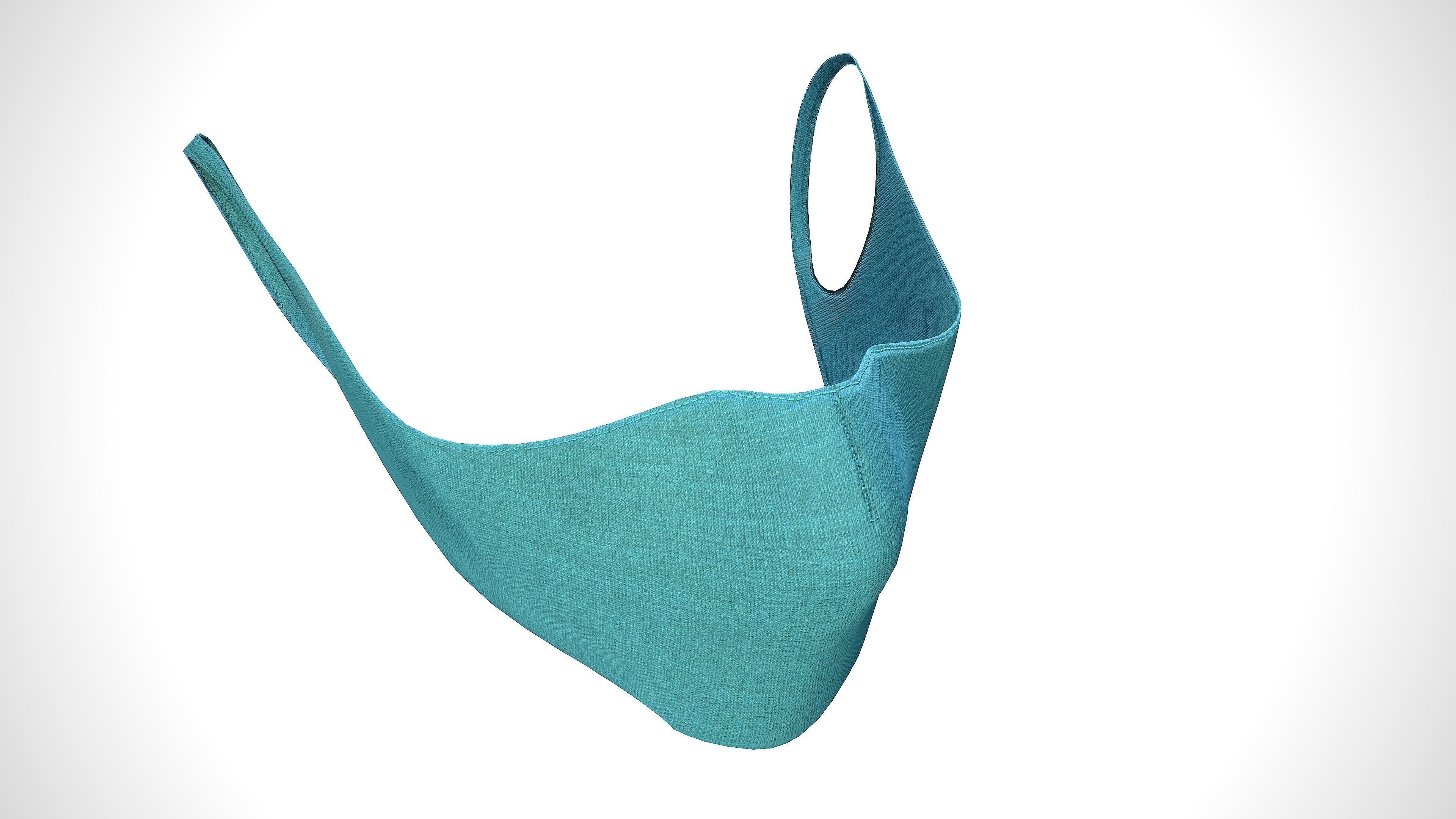 Homemade Face Mask Low-poly 3D model_3