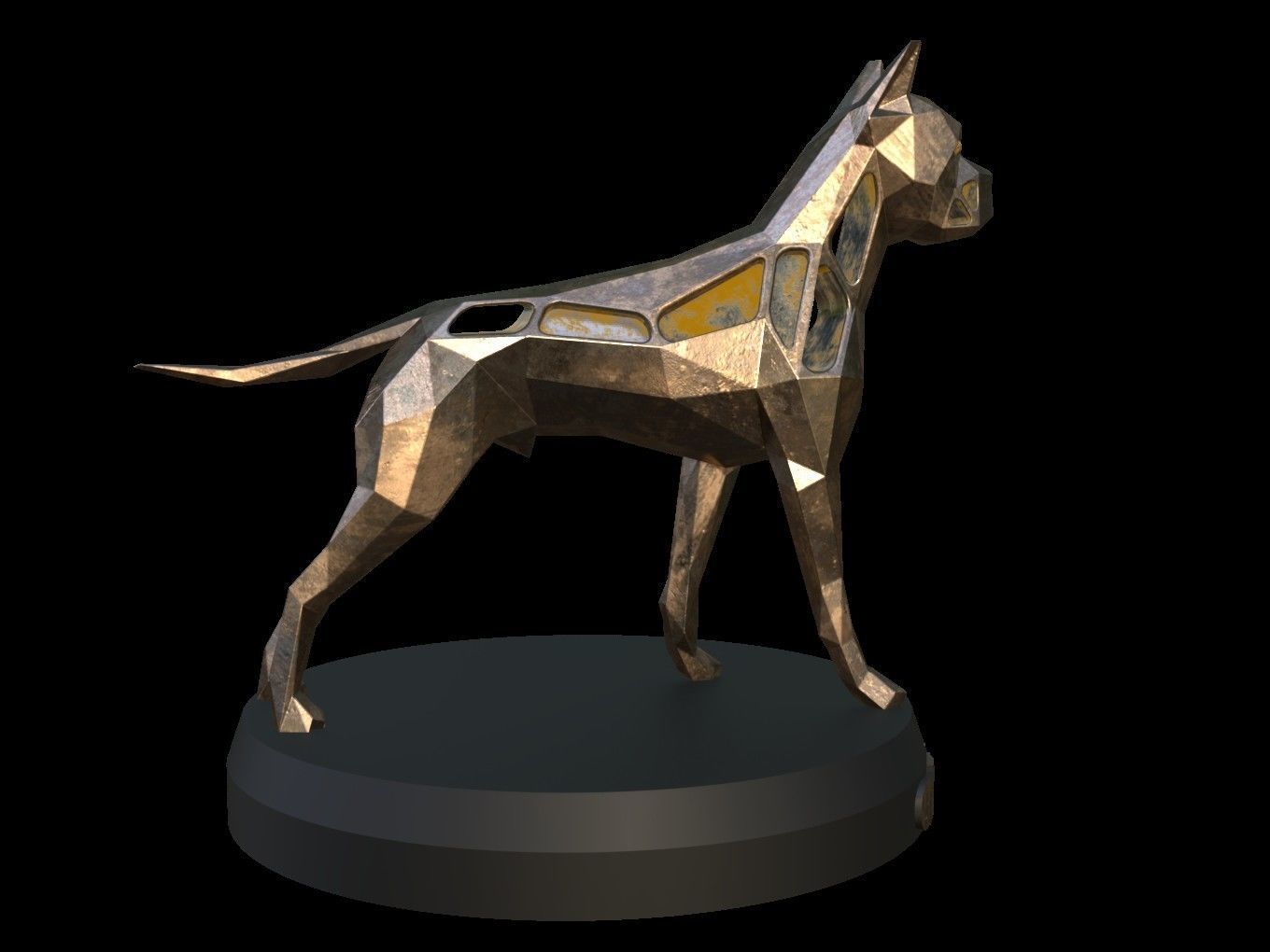 Steampunk German Boxer Pose Low-poly 3D model_5