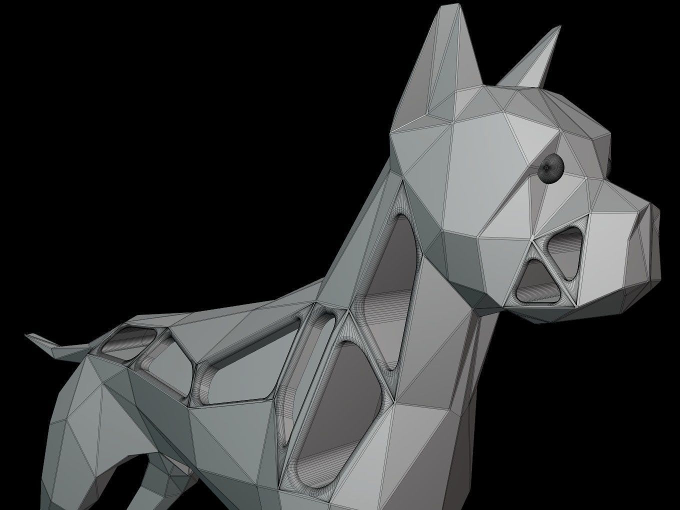 Steampunk German Boxer Pose Low-poly 3D model_13