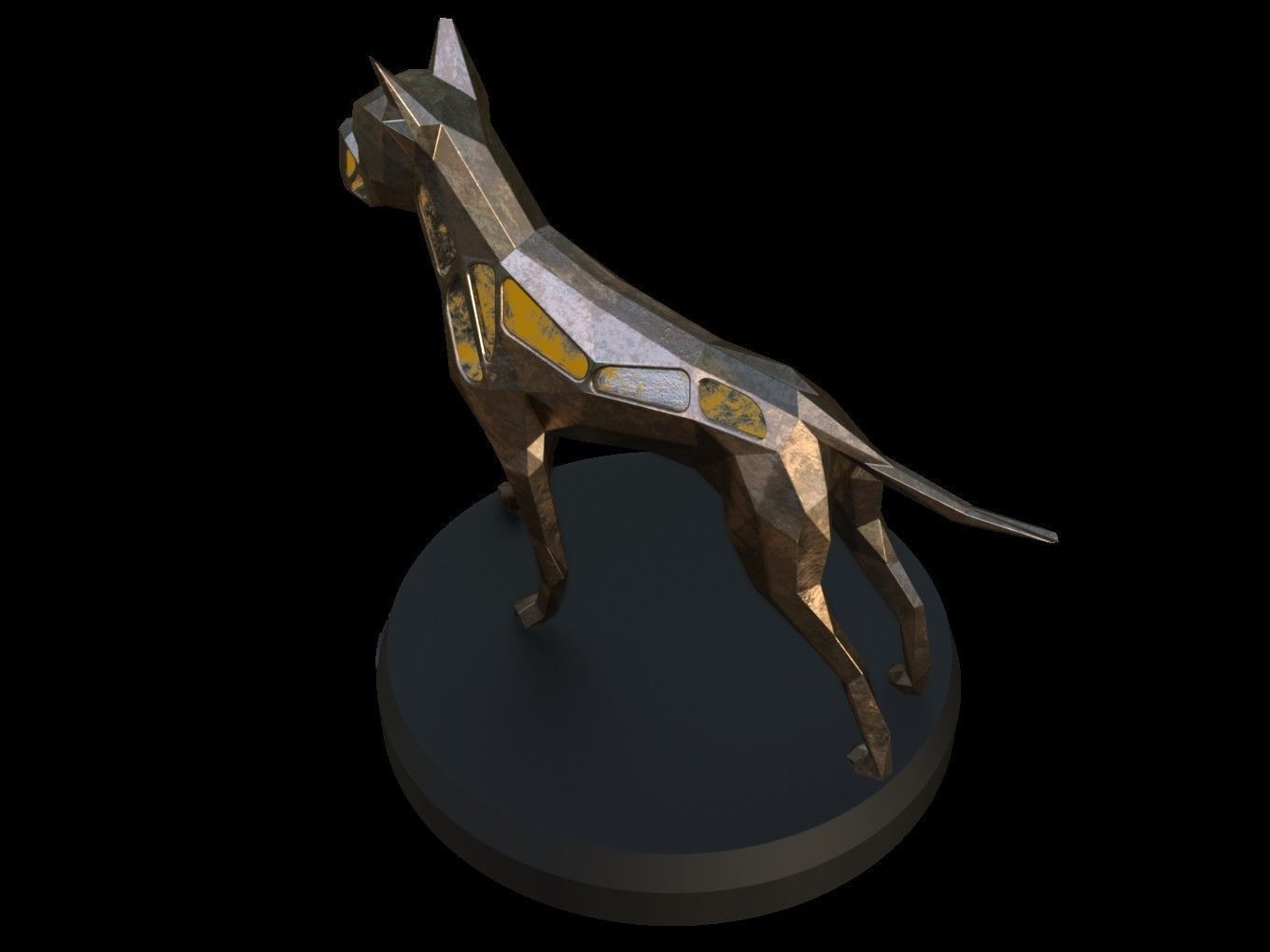 Steampunk German Boxer Pose Low-poly 3D model_2