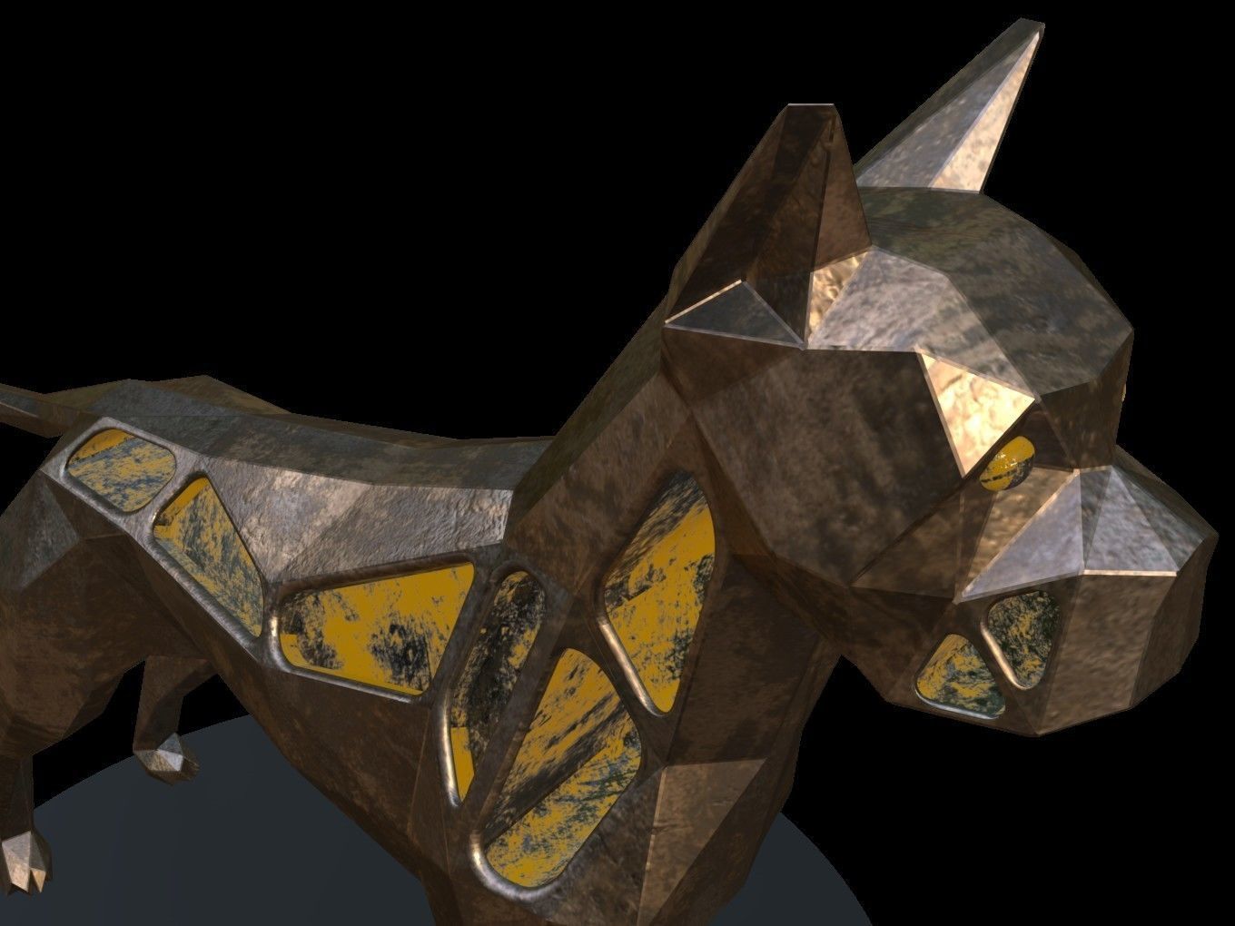 Steampunk German Boxer Pose Low-poly 3D model_8