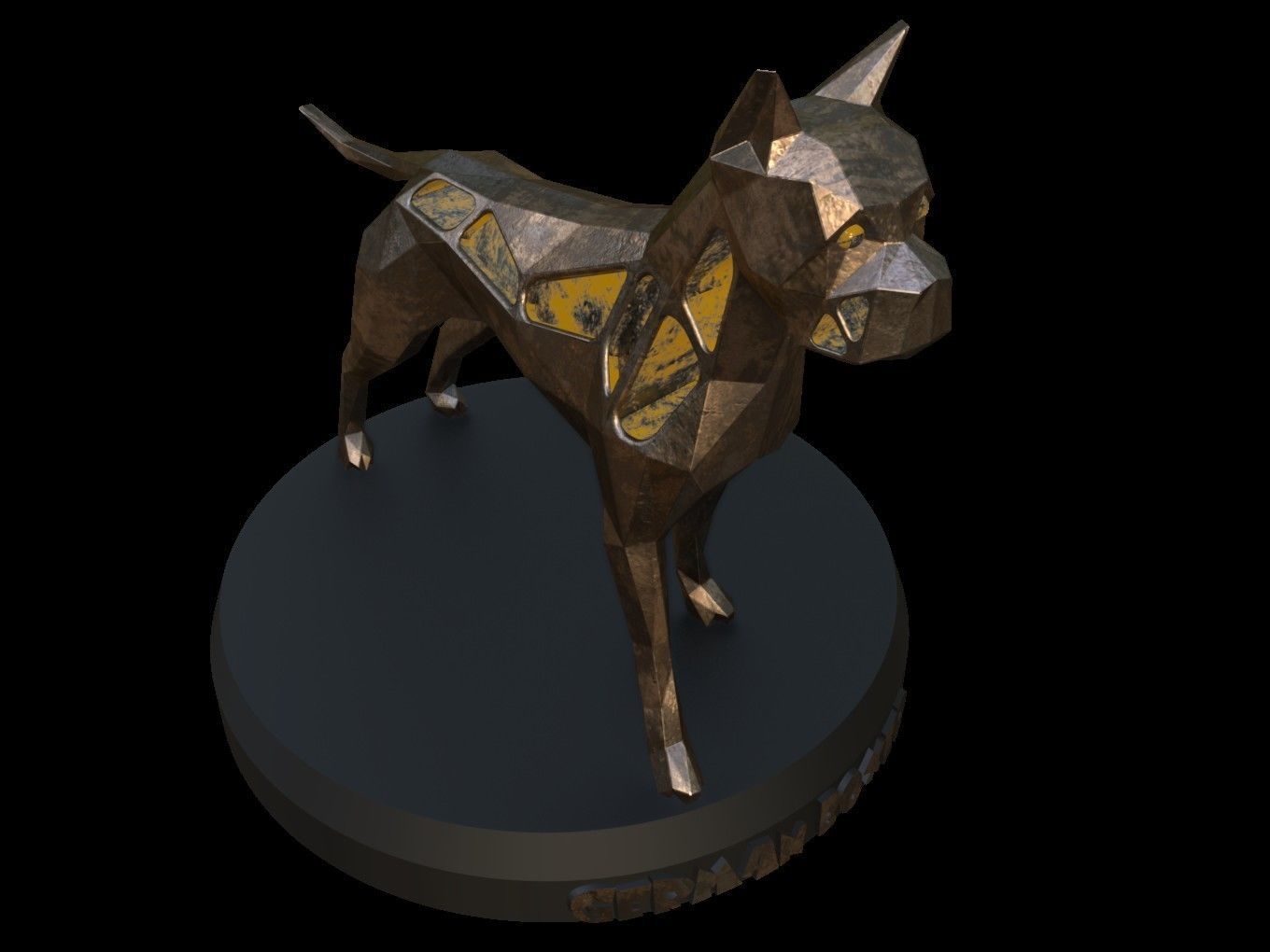 Steampunk German Boxer Pose Low-poly 3D model_7