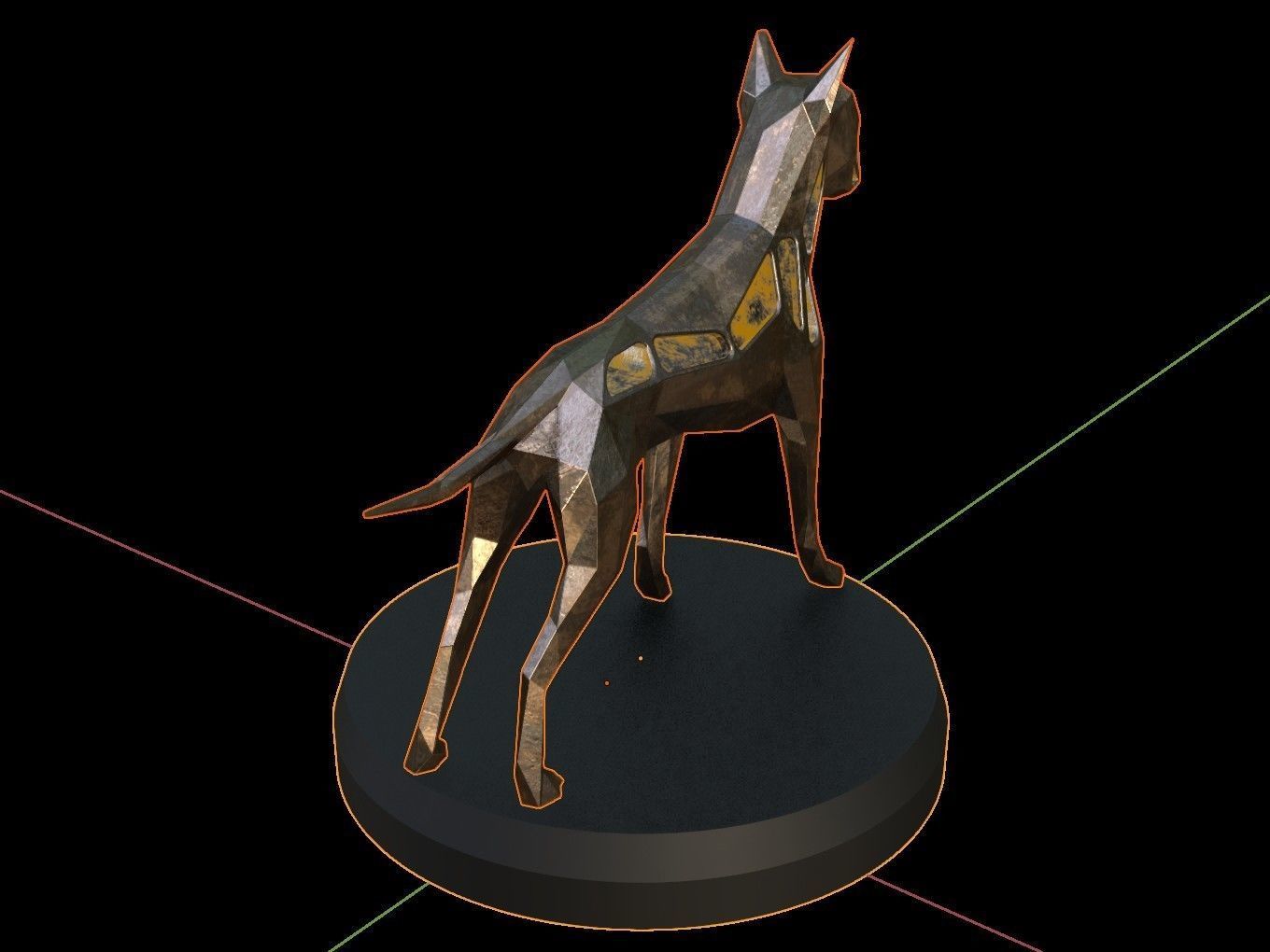 Steampunk German Boxer Pose Low-poly 3D model_3