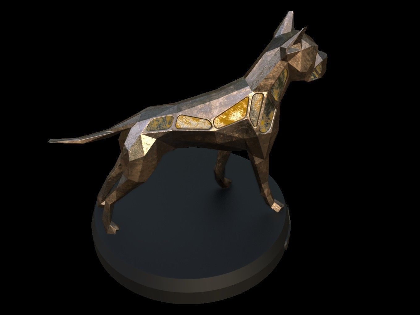 Steampunk German Boxer Pose Low-poly 3D model_4