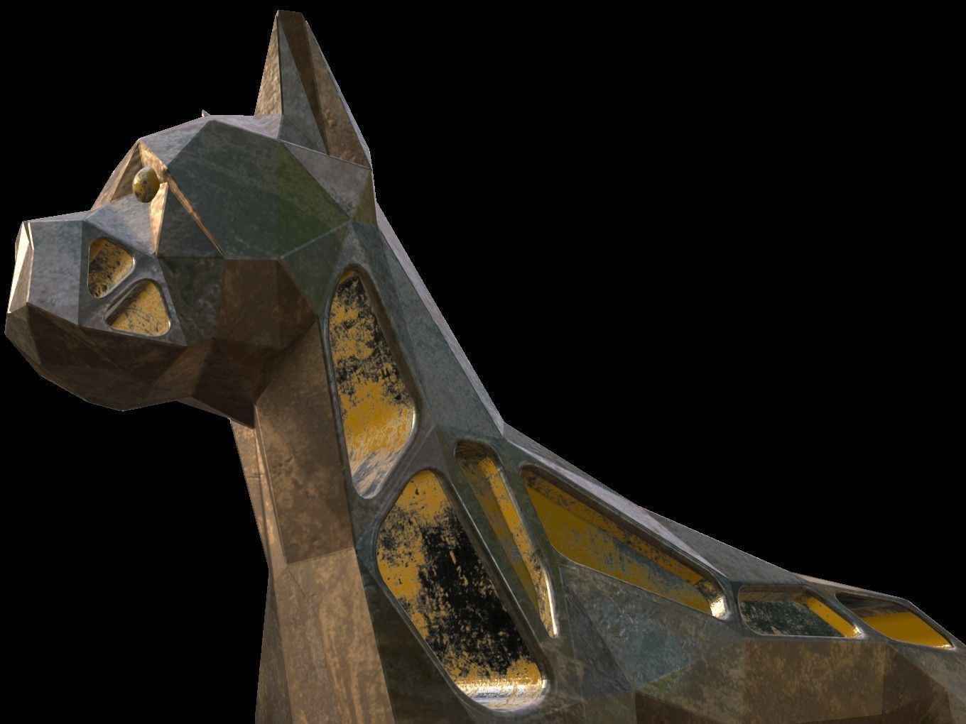 Steampunk German Boxer Pose Low-poly 3D model_10