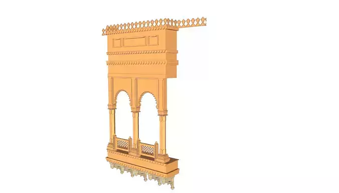 indian jodhpuri stone jharokha 3d modal