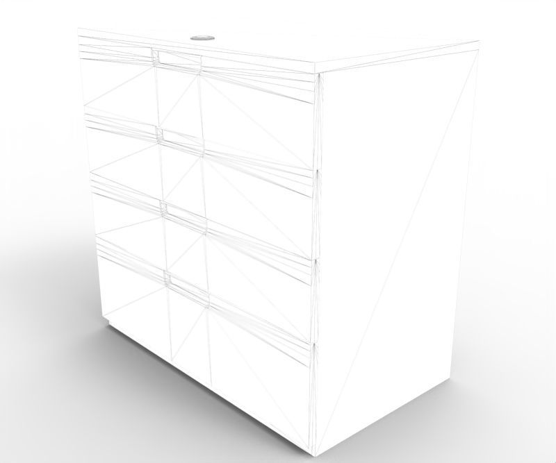 Tall Drawer Low-poly 3D model_7