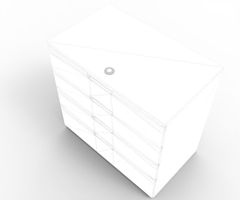 Tall Drawer Low-poly 3D model_9