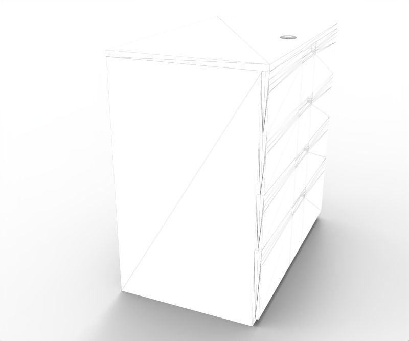 Tall Drawer Low-poly 3D model_8