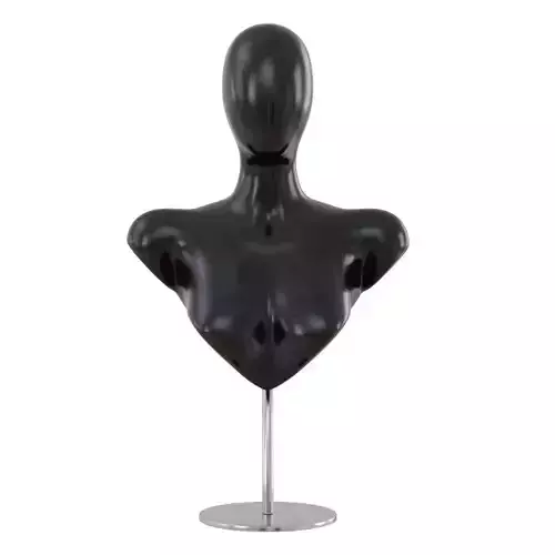 Female black bust on a metal stand 104 3D model