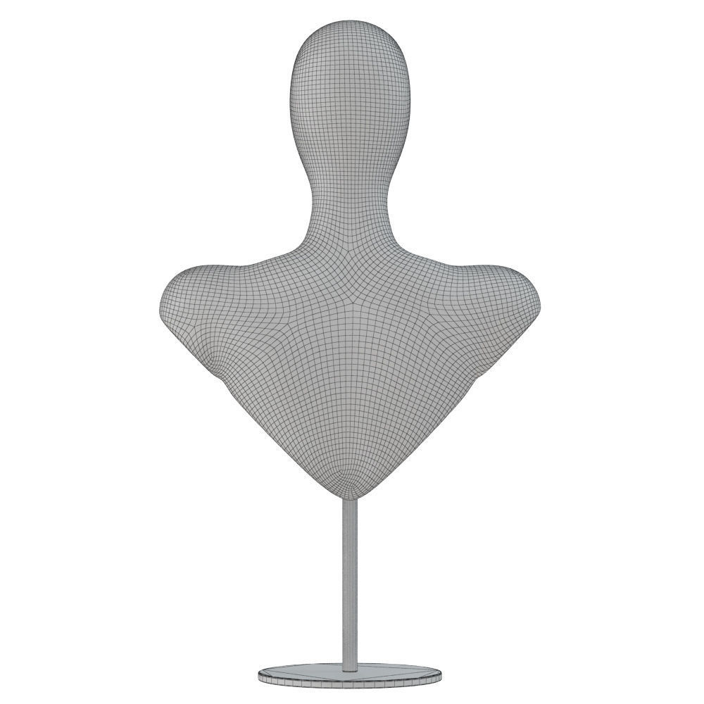 Female black bust on a metal stand 104 3D model_6