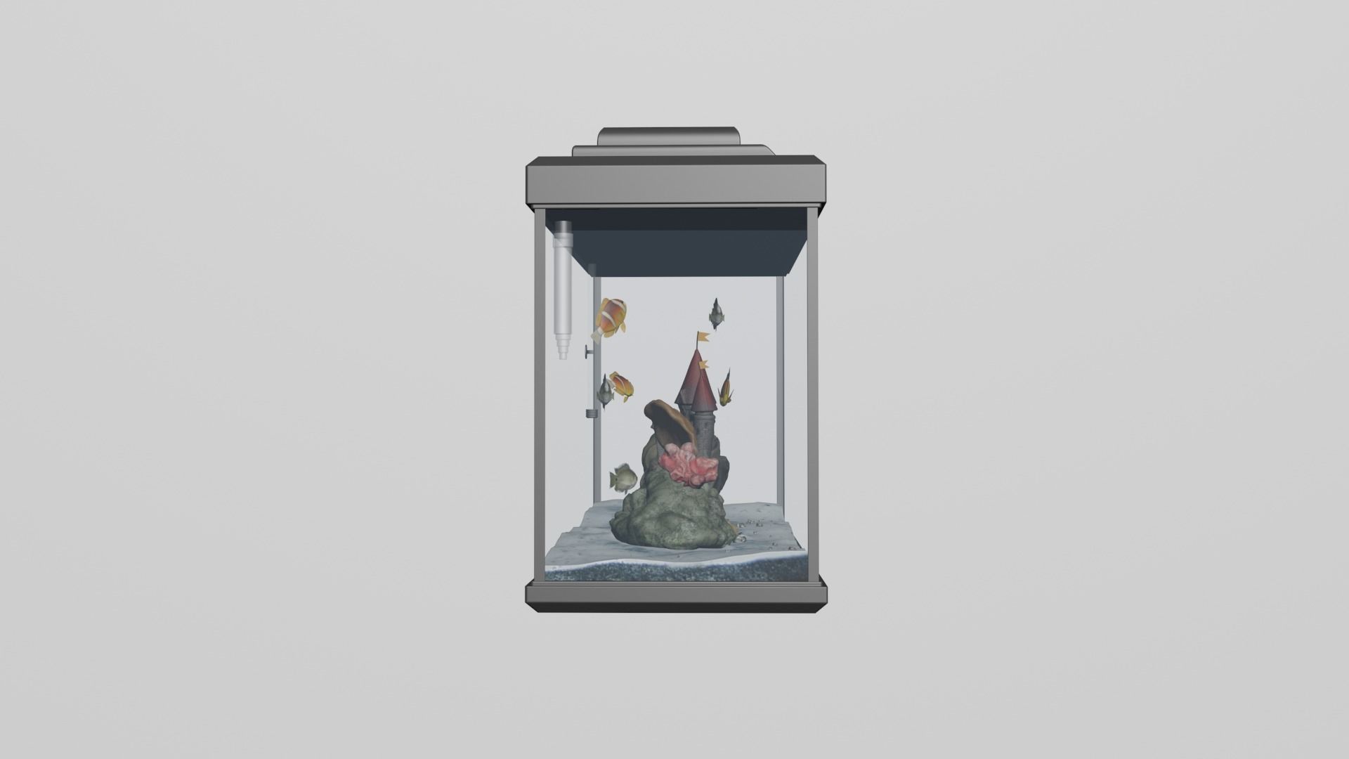 ready-made aquarium with fish 3D model_4