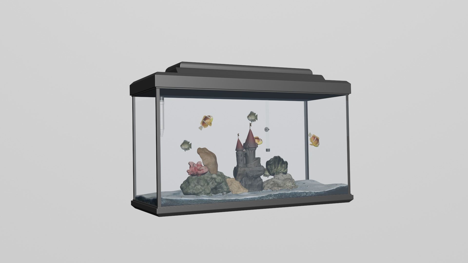 ready-made aquarium with fish 3D model_1