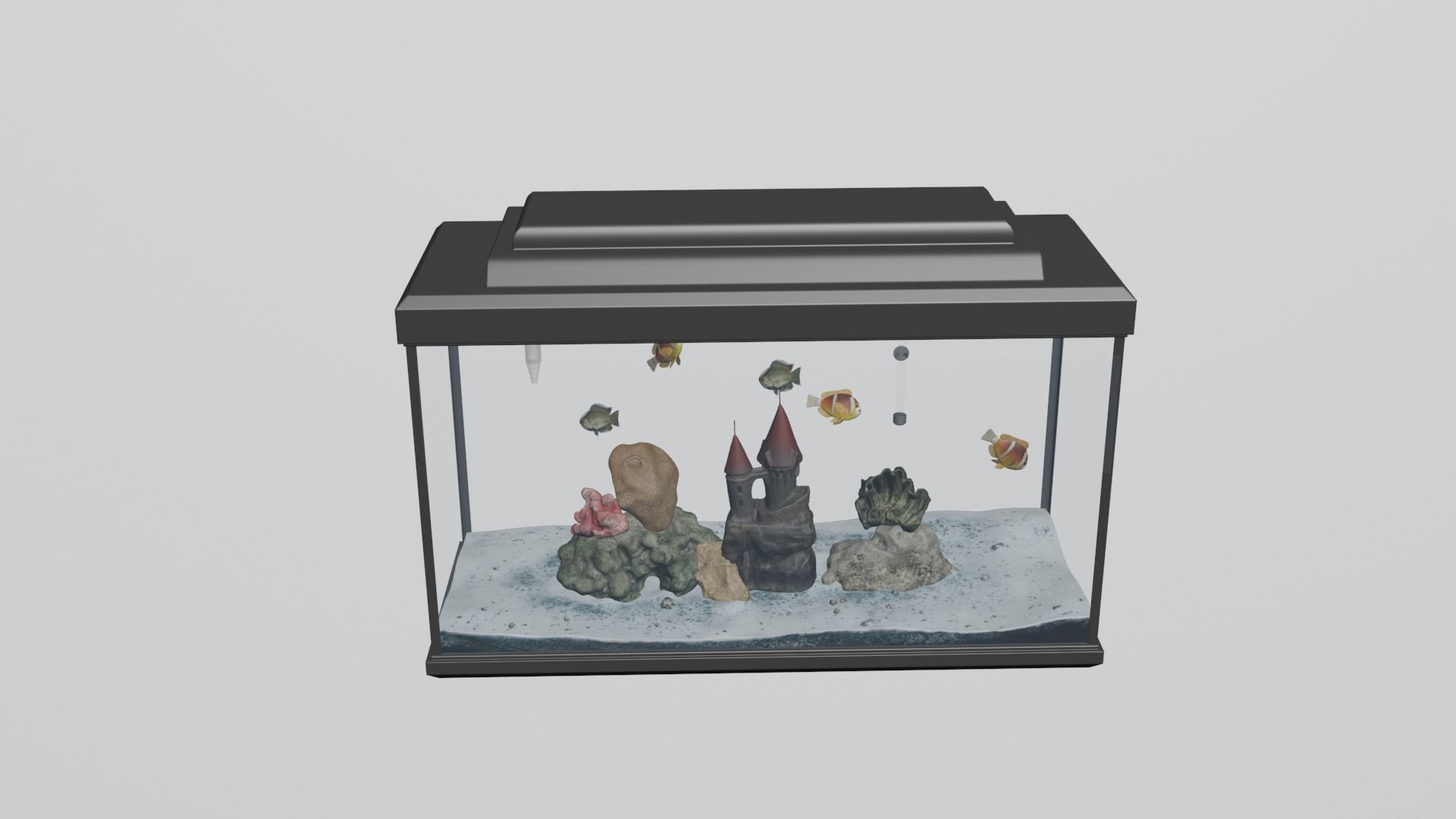 ready-made aquarium with fish 3D model_3