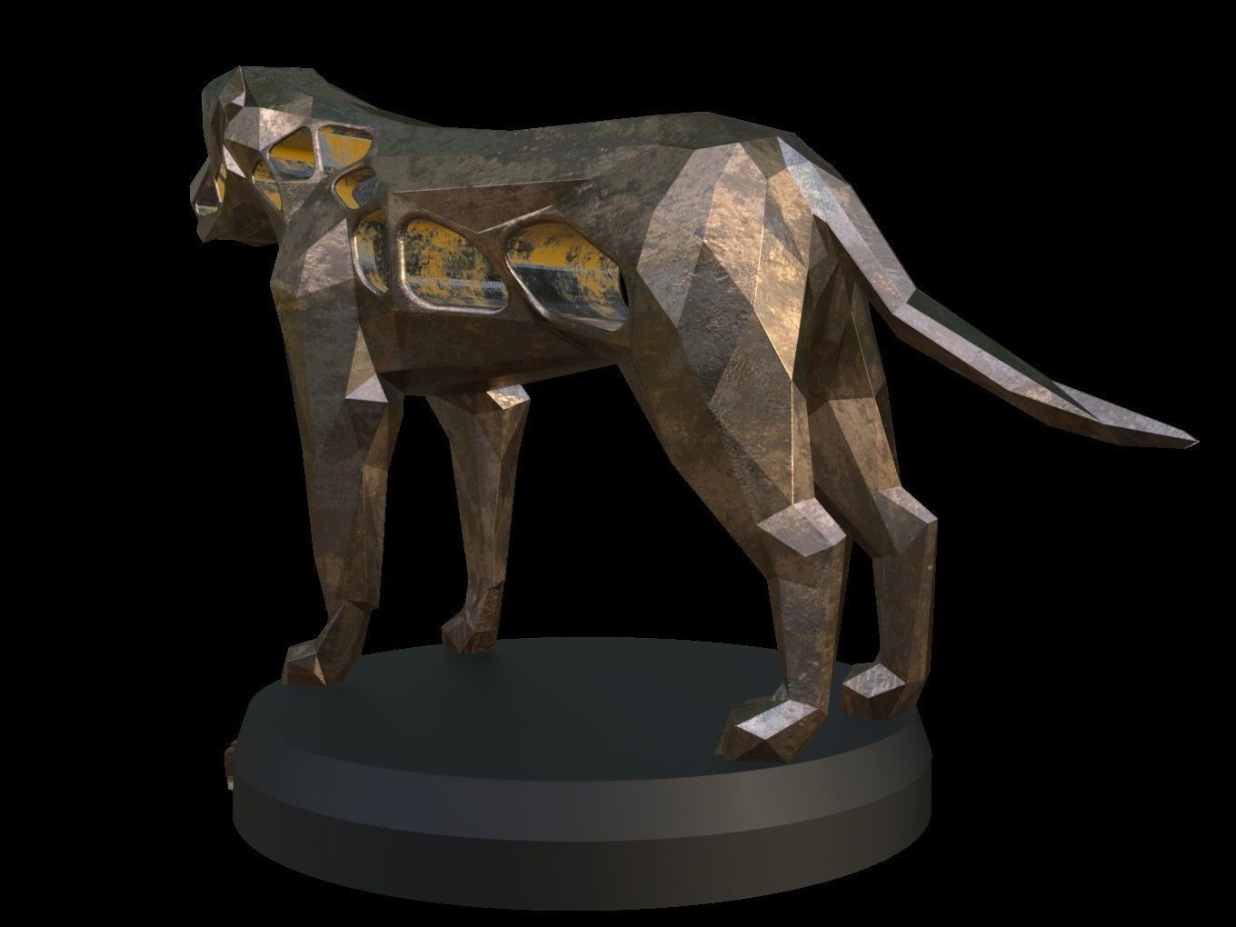 Steampunk English Mastiff Low-poly 3D model_2